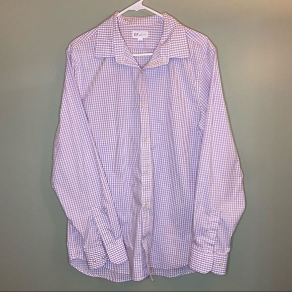 GAP Other - Gap Men’s Purple Checked Button Down Dress Shirt L